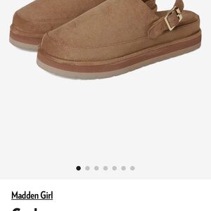 Madden Girl Tan Buckle Mules